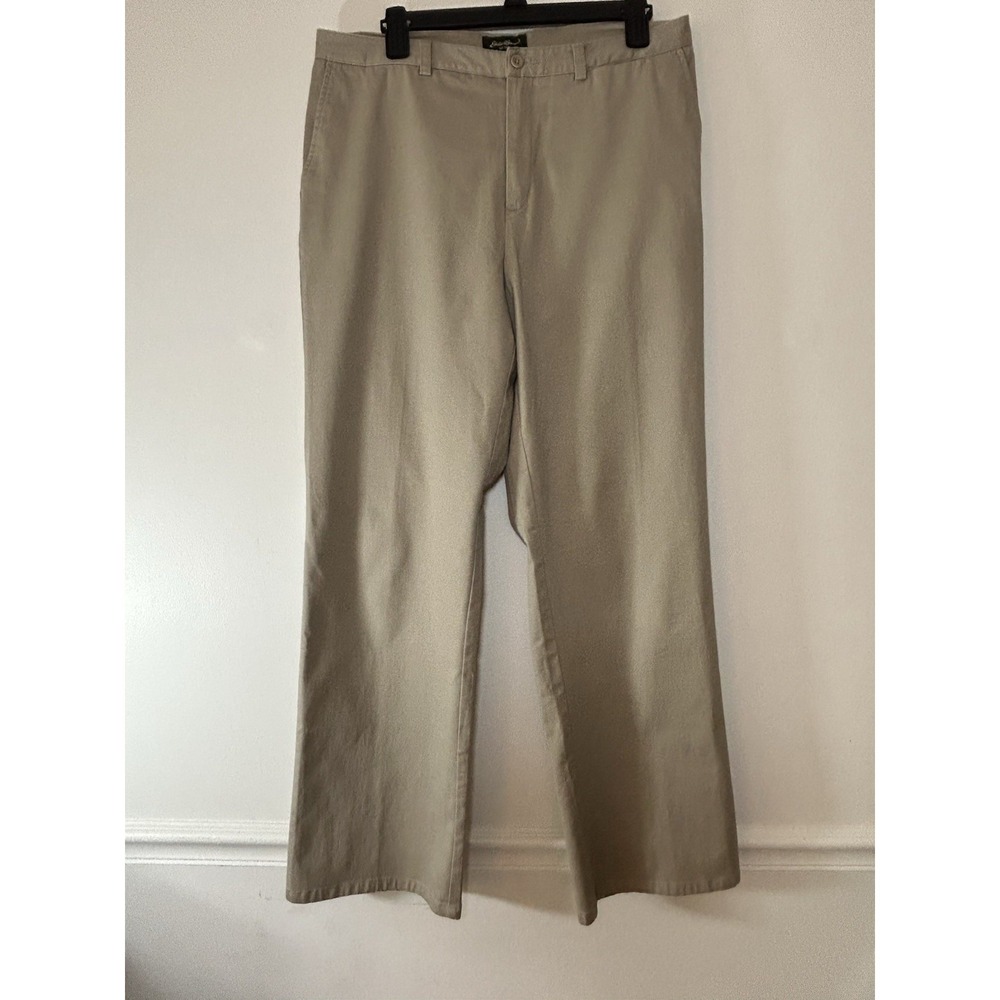 Women's Eddie Bauer Khaki Wide Leg, Chino Pants, 14 Reg